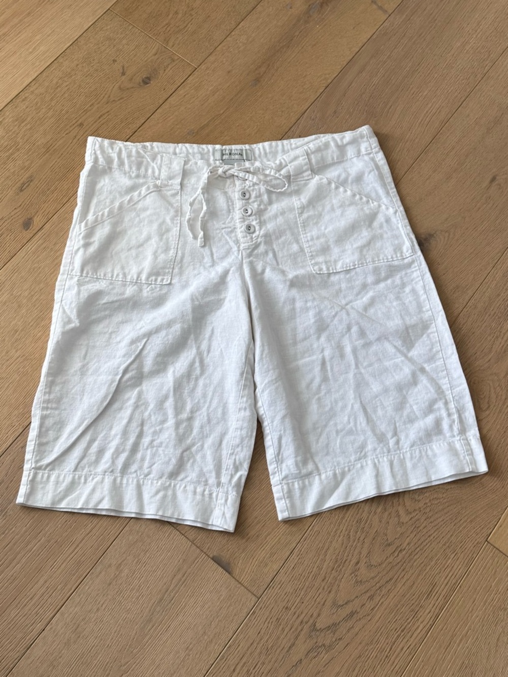 Merona Y2K White Linen Bermuda Shorts Small
